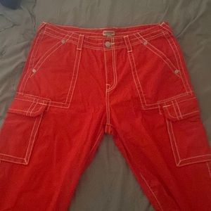 True religion red cargo pants worn once
